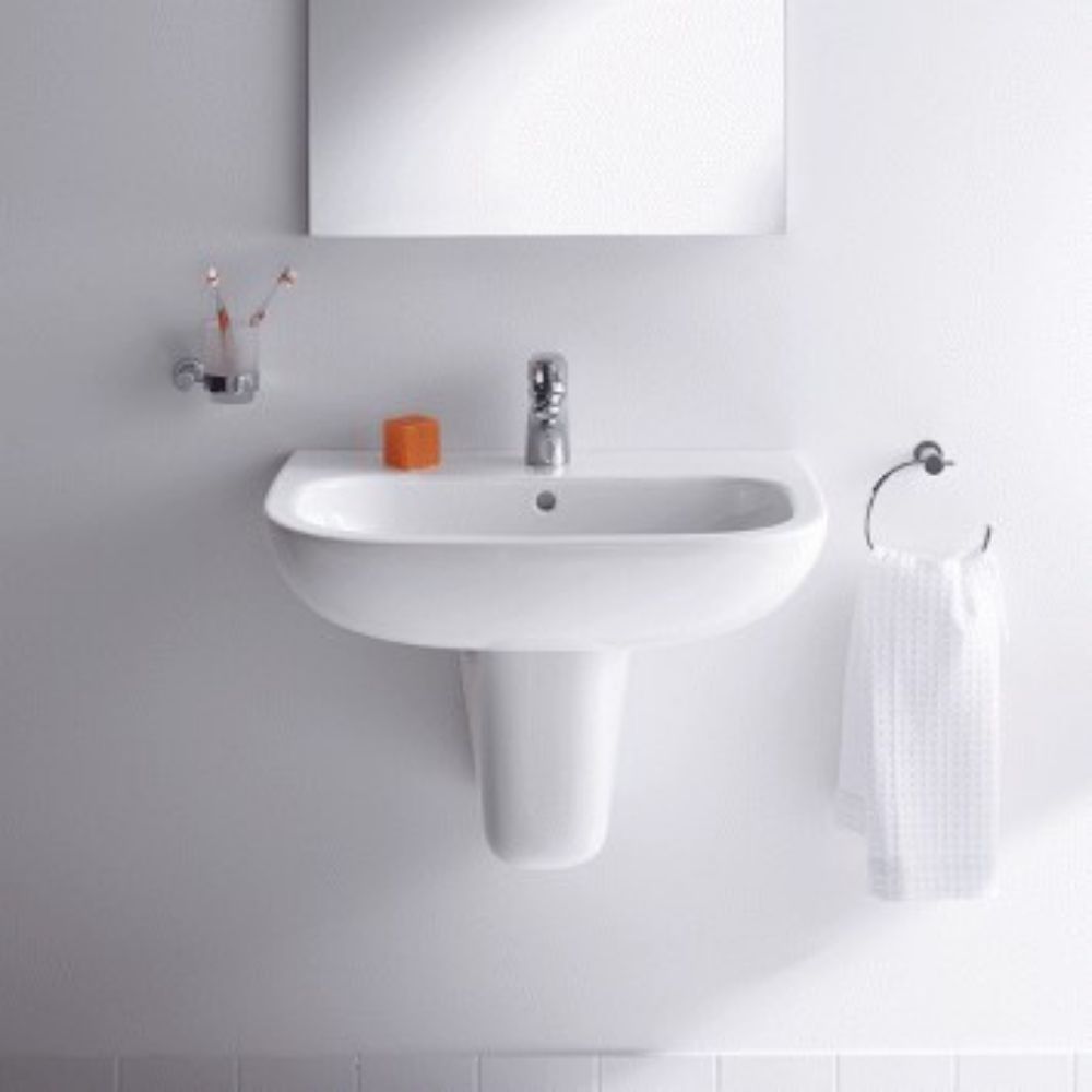 D-Code Wall Mounted Wash Basin by Duravit